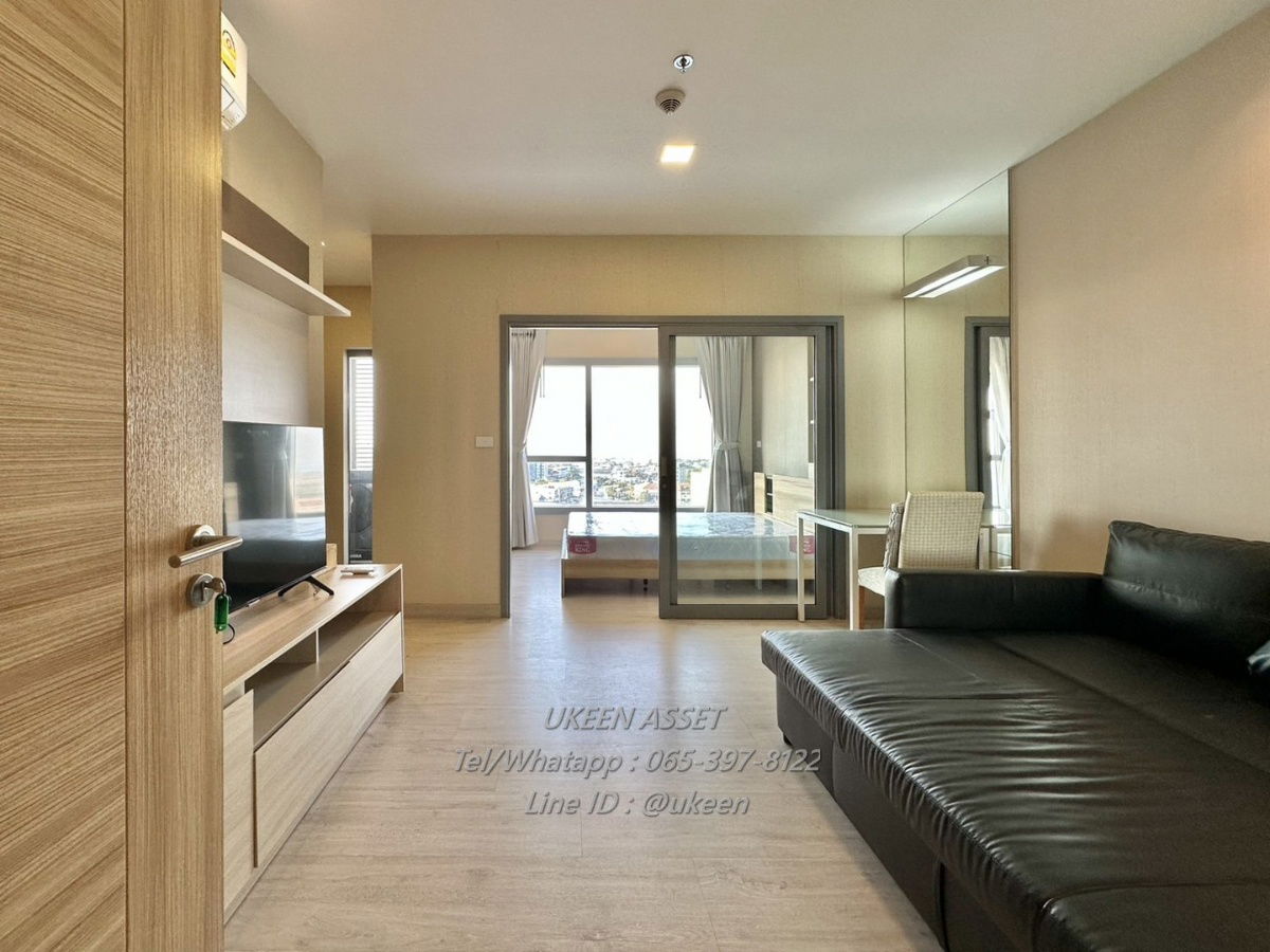 UK01-152 For rent Casalunar Mesto : Condo next to Central Chonburi 13,000 baht/month 1 bedroom | 11th floor | 33.32 sq m. Sea view , fully furnished