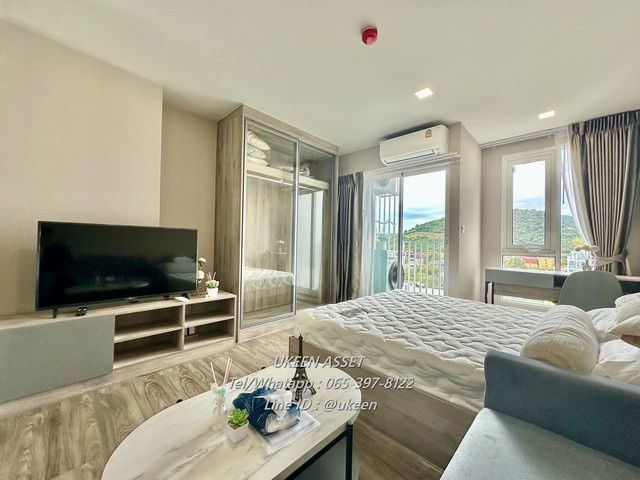 UK01-132 For rent, Atmoz Serene Sriracha Condo, opposite Kasetsart University : Only 8,000 baht/month, Building A, 4th floor, has a washing machine.