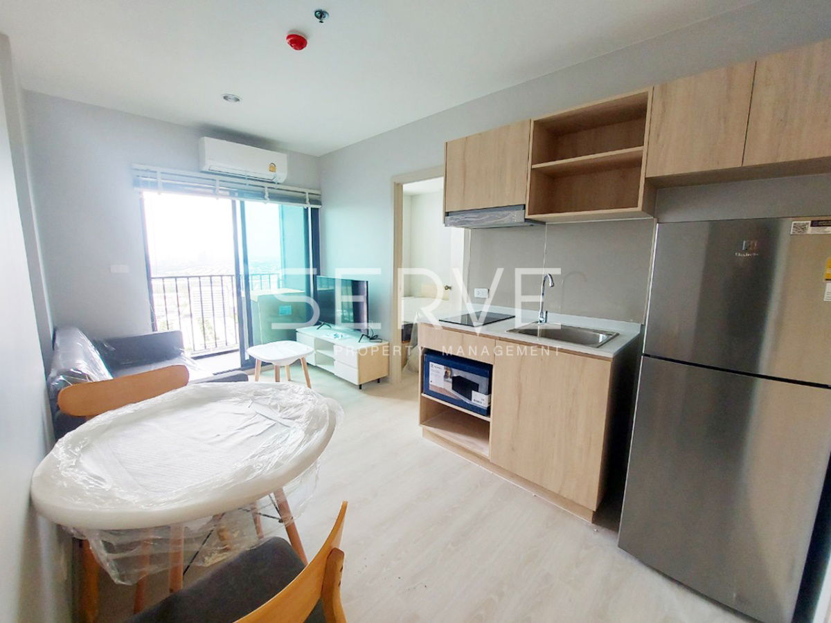 1 Bed Super High Fl. 30+ Fully furnished with Electric stove, Hood  Close to Premier place @ Nue Noble Srinakarin Lasalle