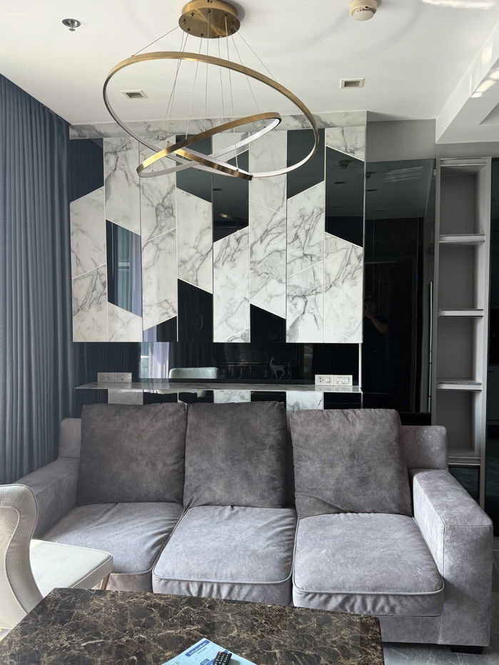 P1032 Condo for rent Quinn Ratchada17, near MRT, spacious room, beautifully decorated, fully furnished, ready to move in.