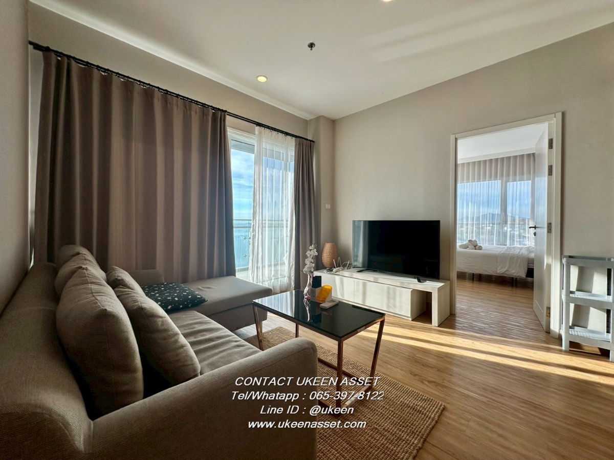 UK01-272 Luxury Seaview Living at 𝐓𝐡𝐞 𝐙𝐄𝐀 𝐒𝐫𝐢𝐫𝐚𝐜𝐡𝐚 — 2 bedrooms, panoramic sea view, only 28,000 baht, fully furnished, ready to move in