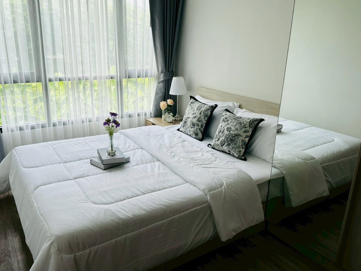 P1048 Condo for rent, The Collect Ratchada32, 1 bedroom, beautiful room, fully furnished, washing machine, ready to move in.