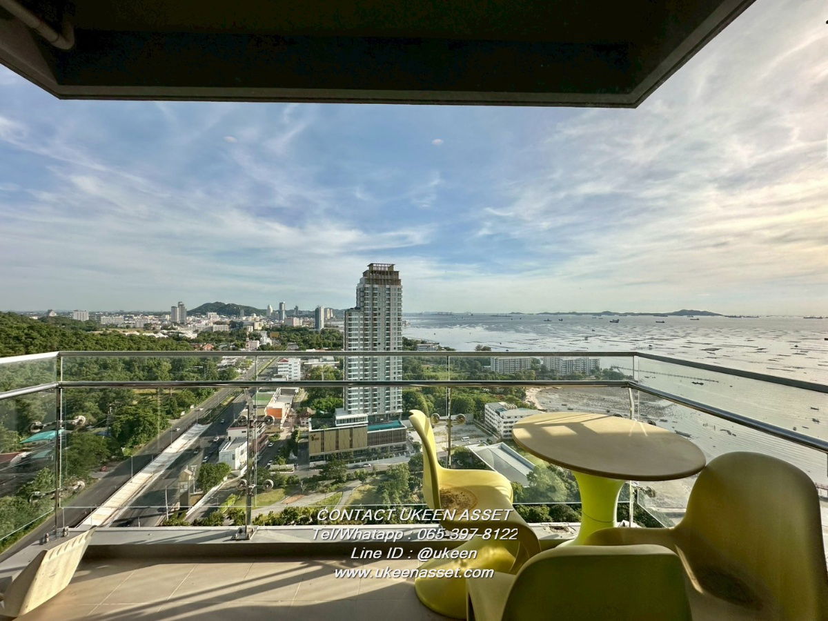 UK01-274 Condo for rent The Zea Sriracha: 2 bedrooms, size 75 sq m | 26th floor The best sea view | Price 20,000 baht, fully furnished