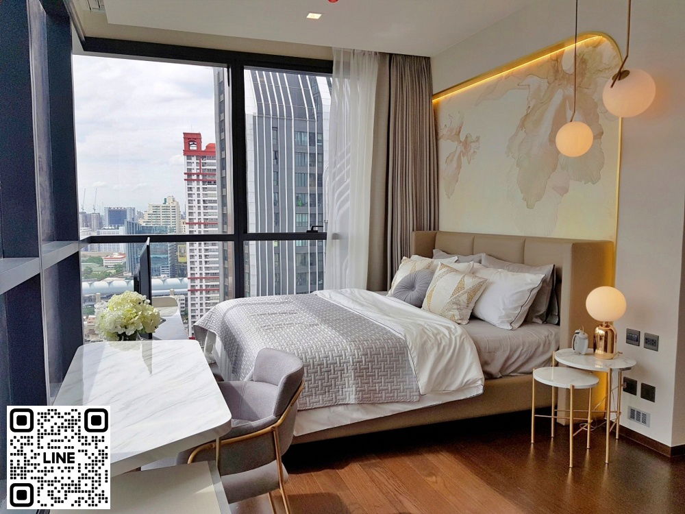 📲Line ID @556ryccg ✨2 Bedroom 80 sqm Floor27 THE LINE Ratchathewi, Phetchaburi Road Fully furnished near sky train BTS Ratchathewi