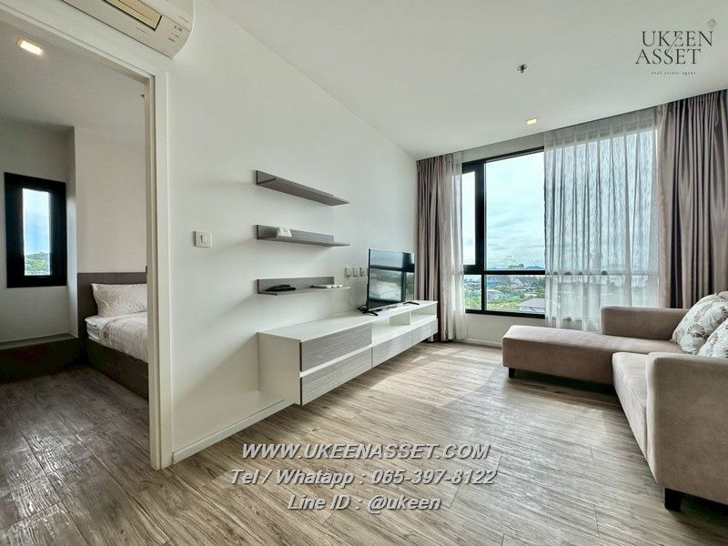 UK01-297 For rent KnightsBridge The Ocean Sriracha: 2 bedrooms, 2 bathrooms, size 57 sq m., rent only 18,000 baht/month (1 year contract)
