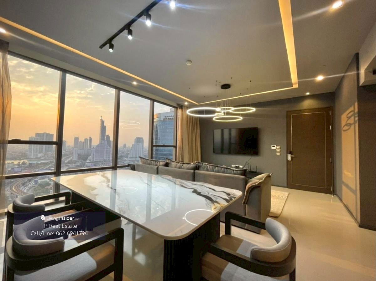 The Bangkok Sathorn (for rent) 2 Bed 2 Bath. Usable area 120 Square meter (Ready to move in) *Rental 113,000 THB per month #CODE0161