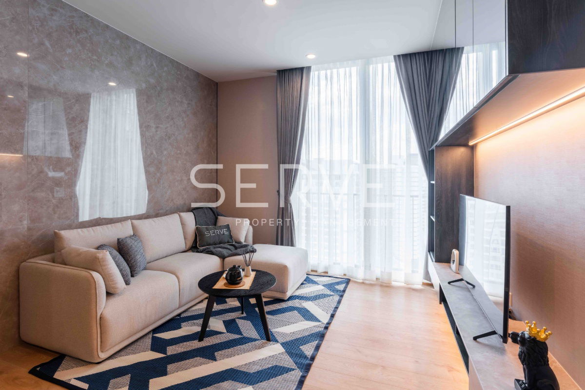 Modern Style 2 Beds Corner Unit at Brand New Condo in Asoke Area Close to BTS Asok & MRT Sukhumvit 550 m. at Noble BE19 Condo / For Rent