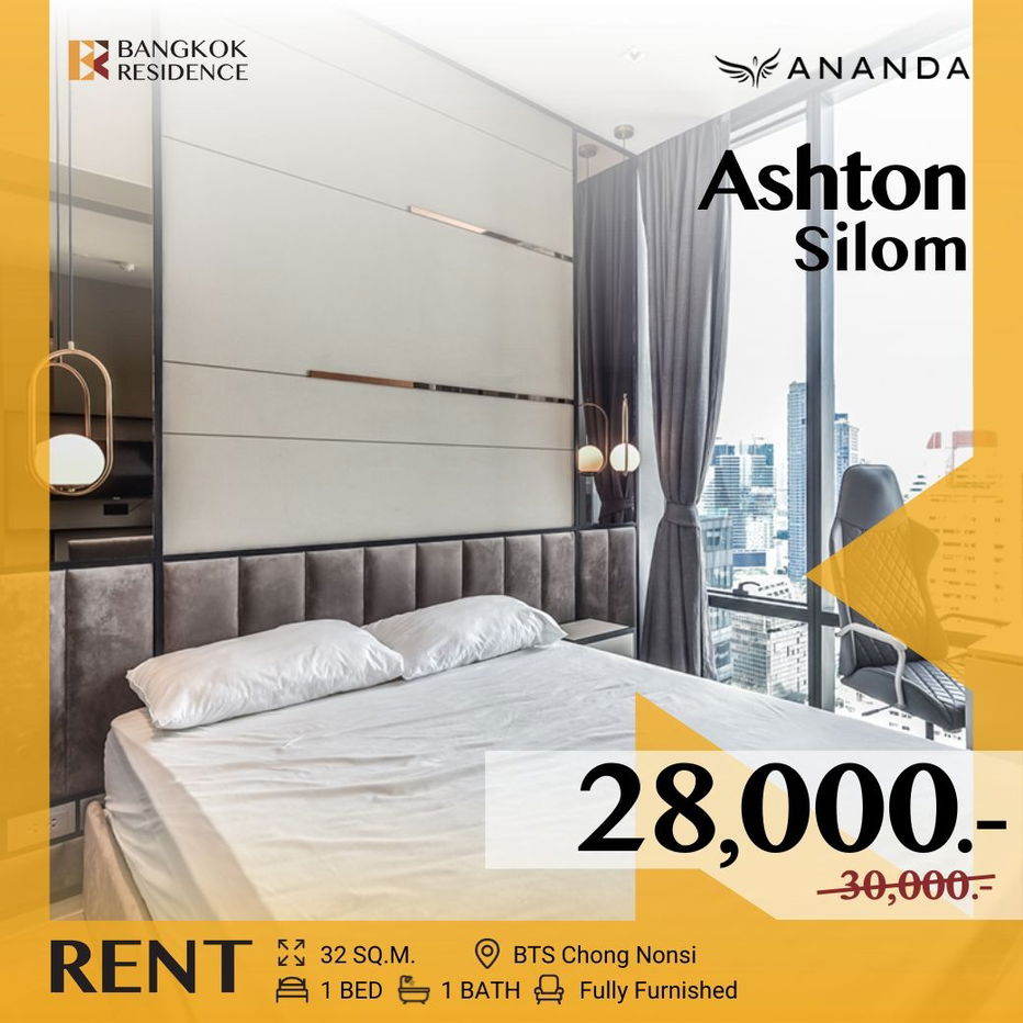 Ashton Silom ✨ Beautiful High-Floor Unit, Great Price, Near BTS Chong Nonsi