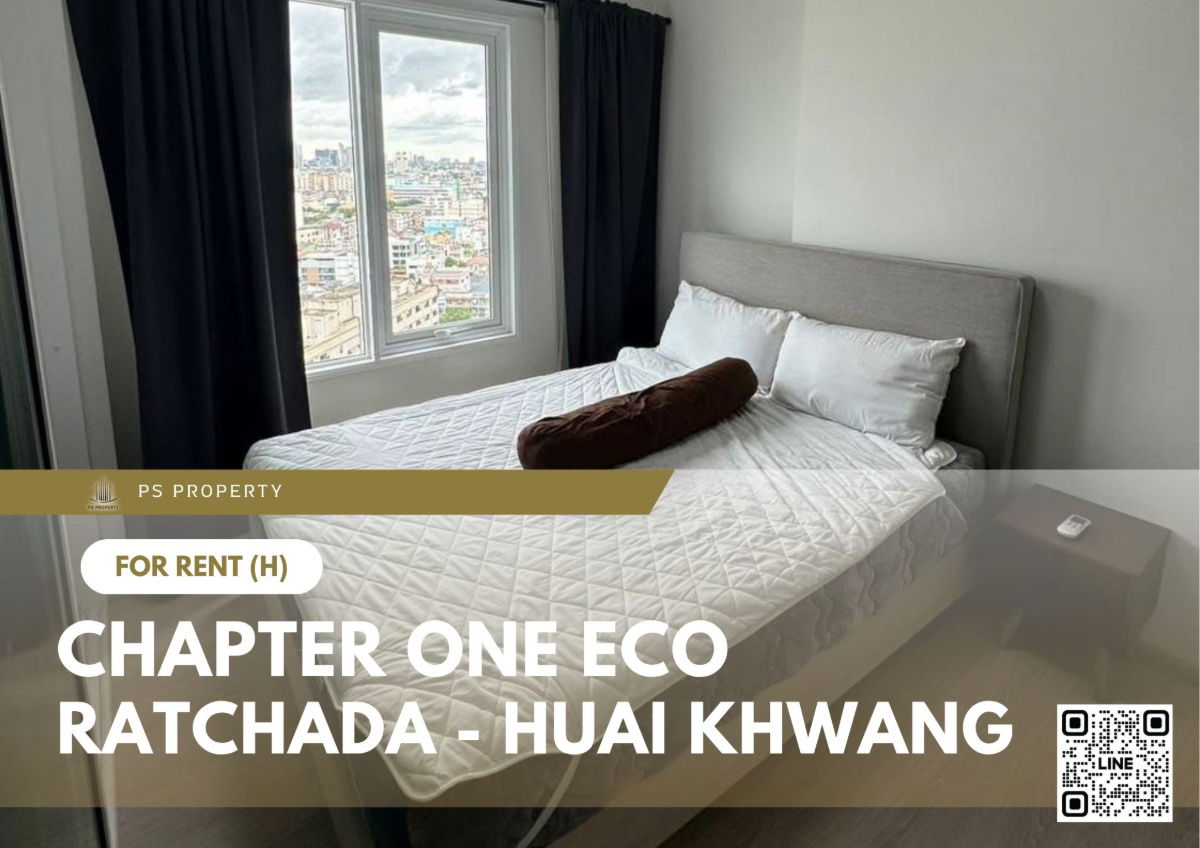 For rent ✨ Chapter One Eco Ratchada - Huai Khwang ✨ Fully furnished and equipped, near MRT Huai Khwang