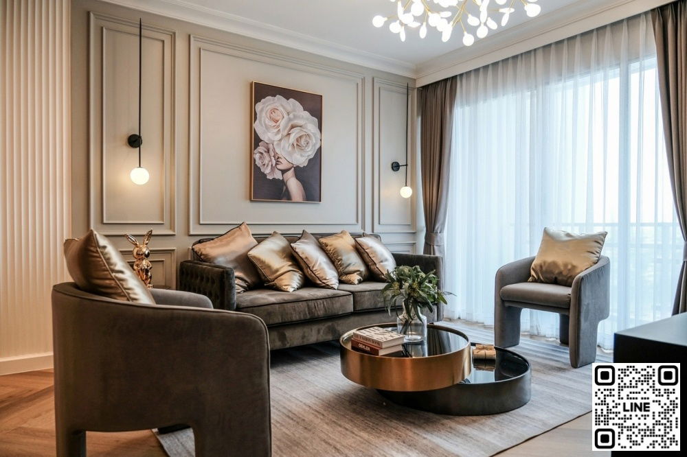 TA4465📲Line ID @556ryccg 🚄155 sqm 3 Bedroom Floor 18 Tower B Nusasiri Grand Condo, Sukhumvit Main road Fully furnished near BTS Ekkamai 0 m.