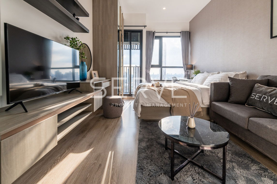 🔥Good Deal 15K🔥 -  New Studio with partition in Onnut Area High Fl. 25+ Close to BTS On Nut 650 m. at KnightsBridge Prime Onnut Condo / For Rent