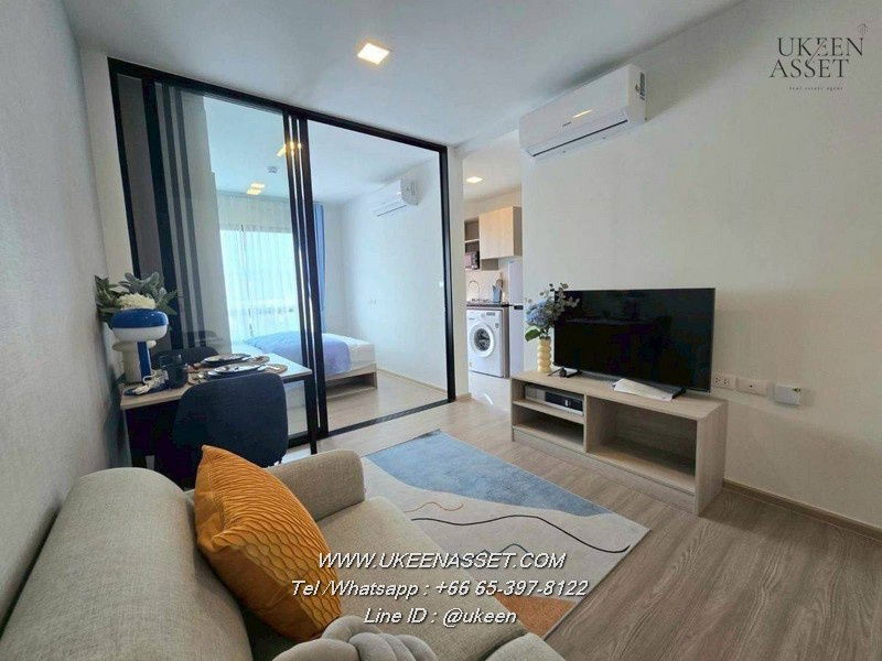 UK01-314 For rent (D Condo Vale Sriracha) 8,000 Bath/Month. 1 Bed 25.5 sq m. Building B, 3rd floor | New condo, on Sukhumvit Road