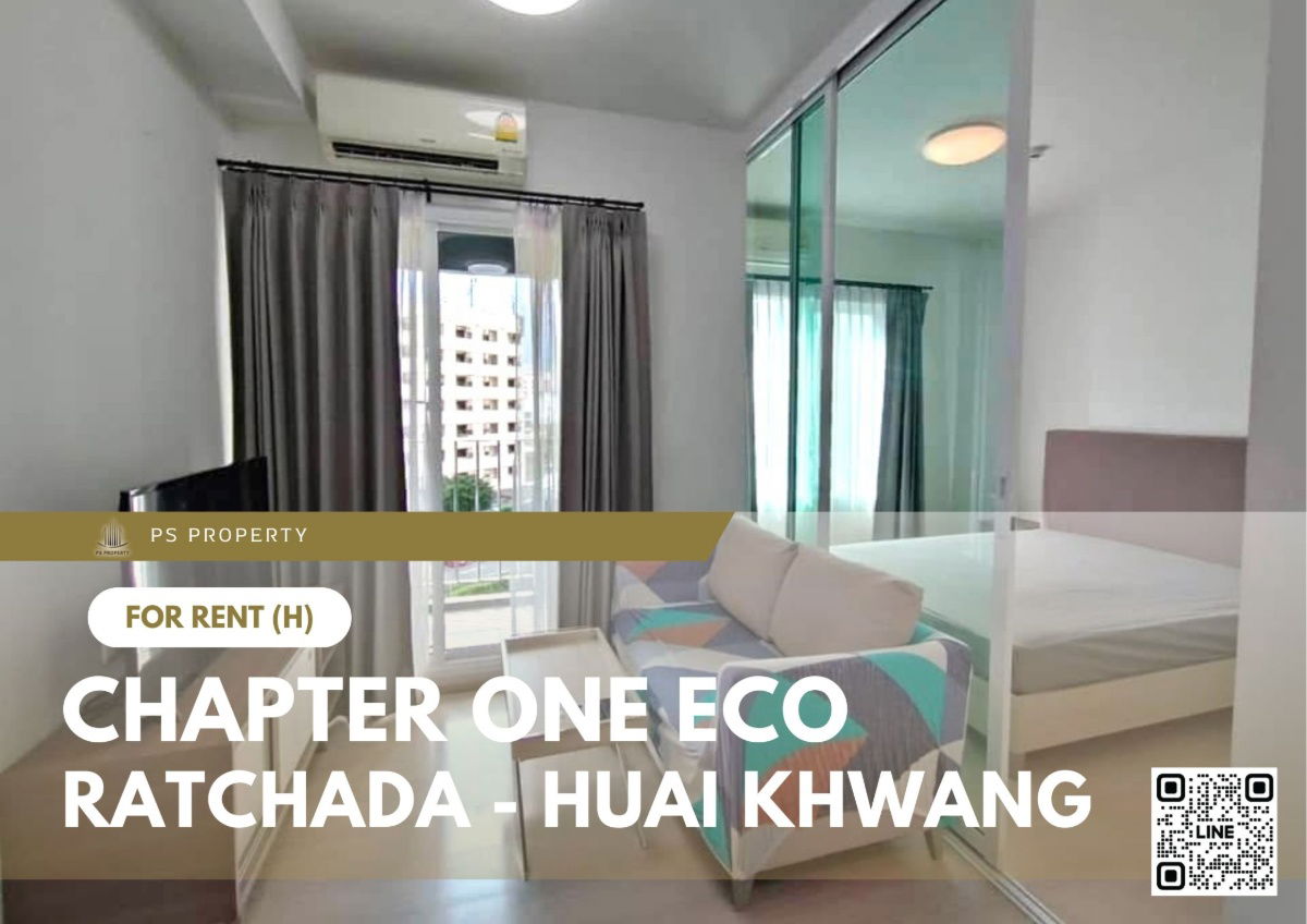 For rent 📍 Chapter One Eco Ratchada - Huai Khwang 📍 Fully furnished and equipped, near MRT Huai Khwang