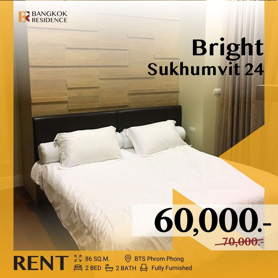 Bright Sukhumvit 24 ⚡ Spacious Room, Great Location ✨ Near BTS Phrom Phong