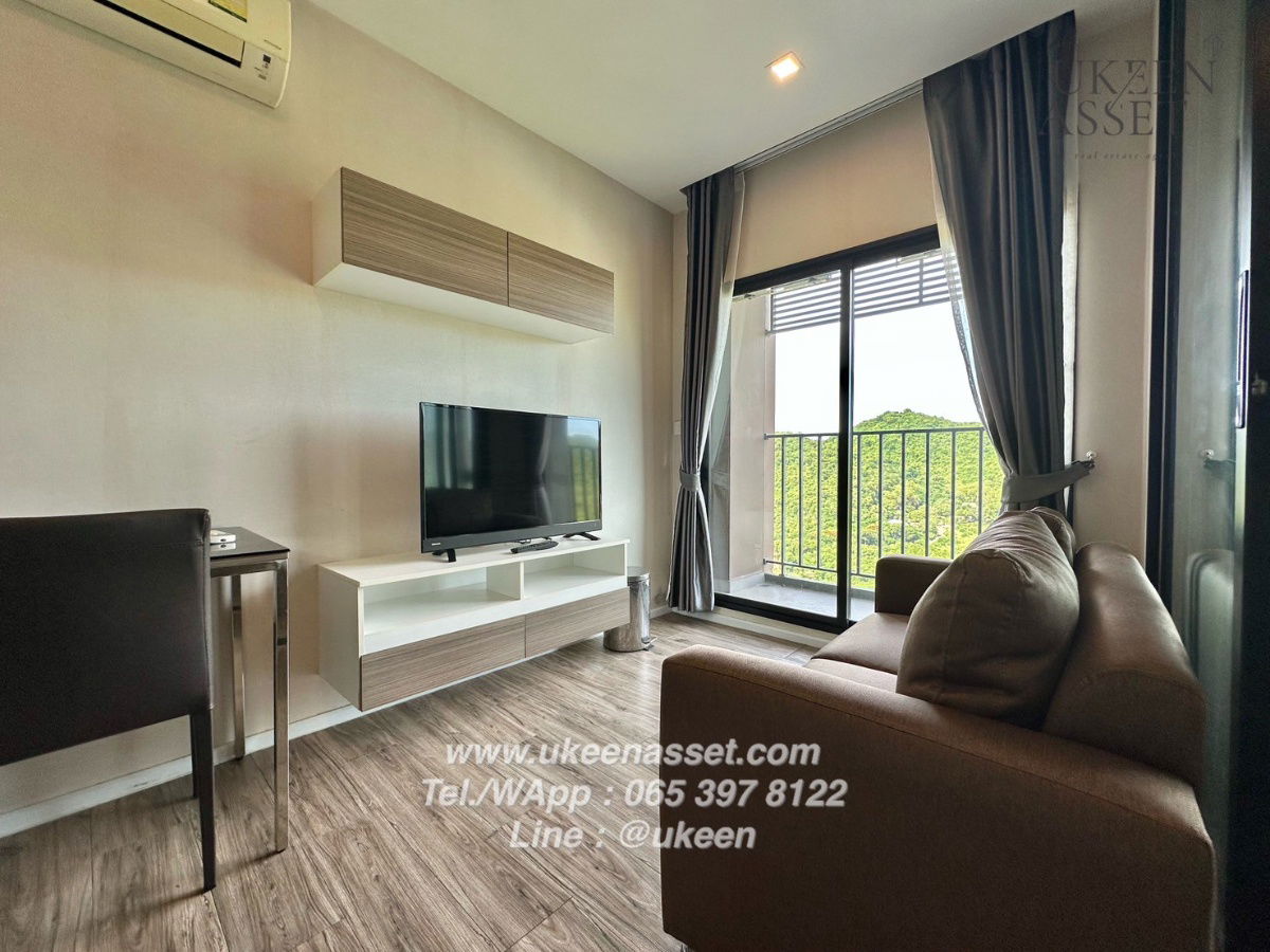 UK01-342 For rent Knightsbridge The Ocean Sriracha, luxury condo, 1 bedroom, 35 sq m., mountain view, rent only 9,500 baht/month.