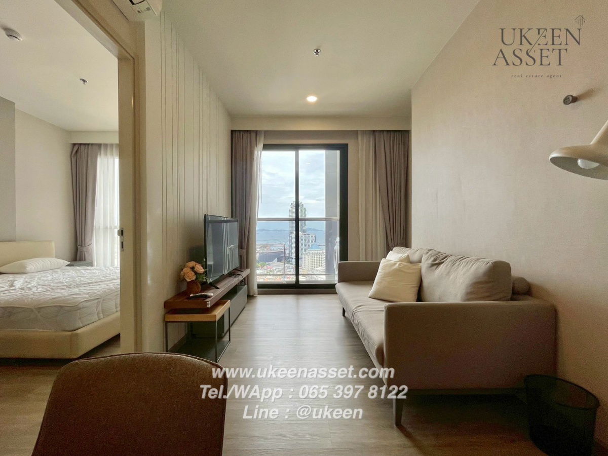 UK01-354 For rent KEEN Centre Sriracha Condo: 1 bedroom, size 40 sq m., 23,000 baht/month, ready to move in, free cleaning service 2 times/week!