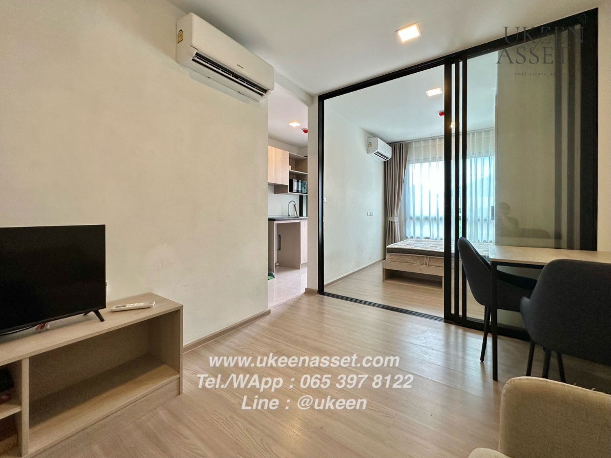 UK01-348 For rent D Condo Vale Srirach, ready to move in, complete electrical appliances, rental price 7,500 baht/month (2 year contract 7,000)