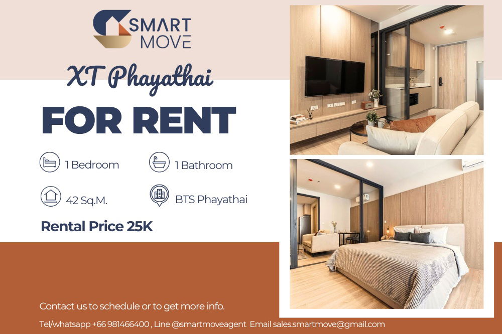 🔥 For Rent !!🔥 Code C20240800092..........XT Phayathai, 1 bedroom, 1 bathroom, East Facing, high floor 29++, furnished, ready to move in 📣📣