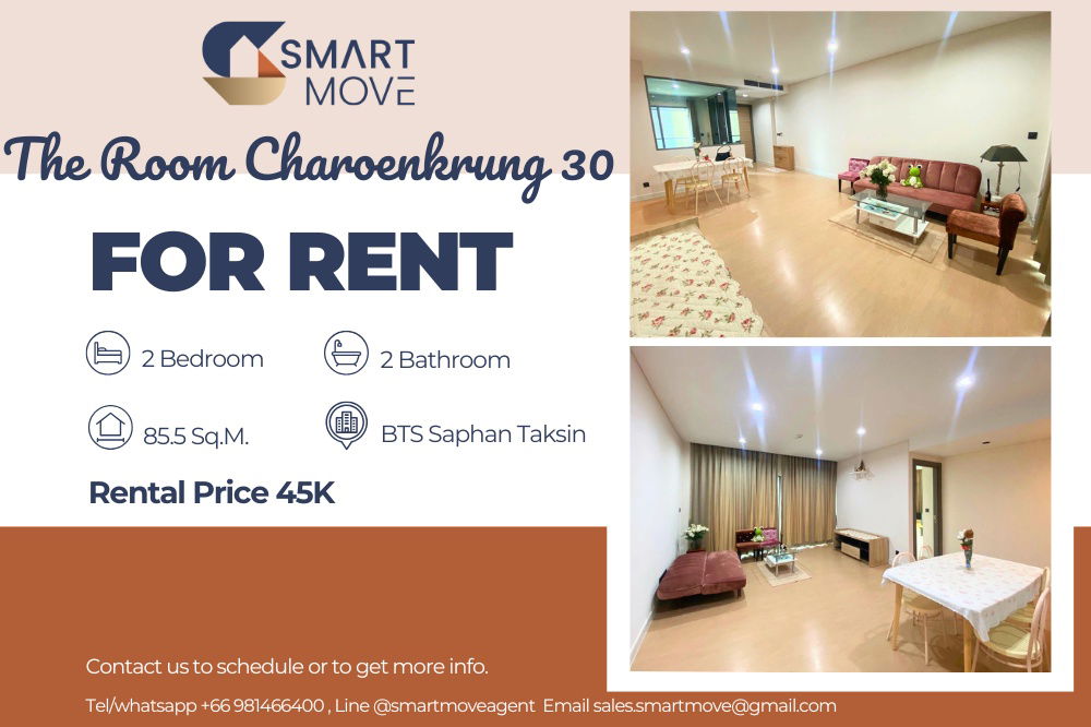 🔥 For Rent !!🔥 Code C20250800045..........The Room Charoenkrung 30, 2 bedroom, 2 bathroom, furnished, modern style, ready to move in 📣📣