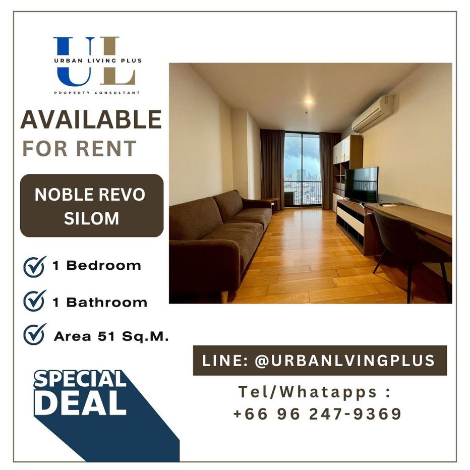 ( UL2508195 ) Rare Item✨ ให้เช่า NOBLE REVO SILOM 1 ห้องนอน 1 ห้องน้ำ 51 ตร.ม.