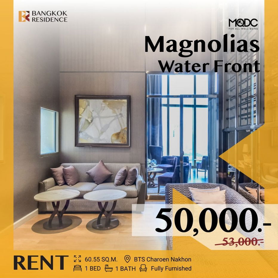 Magnolias Water Front ✨ Special unit! River view 🌊 Near BTS Charoen Nakhon