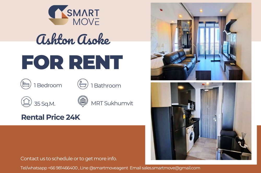 🔥 For Rent !!🔥 Code C20250800065.......Ashton Asoke, 1 bedroom, 1 bathroom, high floor 11++, City View, prime area, furnished, ready to move in 📣📣