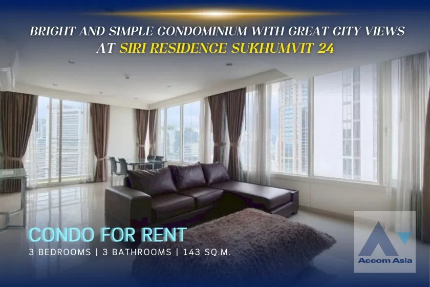 🔼🔽 AccomA 📩  Bright and Simple Condo with Great City Views @ Siri Residence (AA35224)