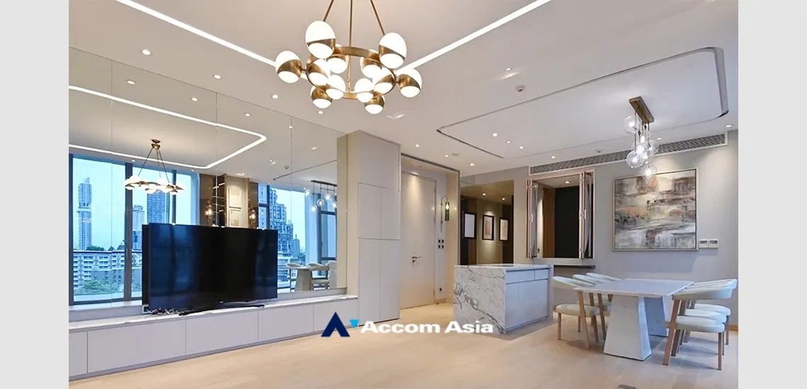 🔼🔽 AccomA 📩 Spacious condo with natural materials and open city view at The Sukhothai Residence (AA33557)