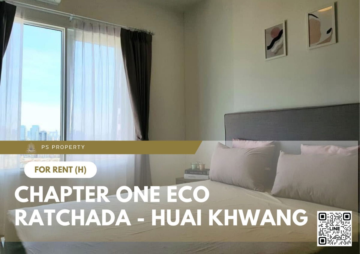For rent 📍 Chapter One Eco Ratchada - Huai Khwang 📍 Fully furnished and equipped, near MRT Huai Khwang