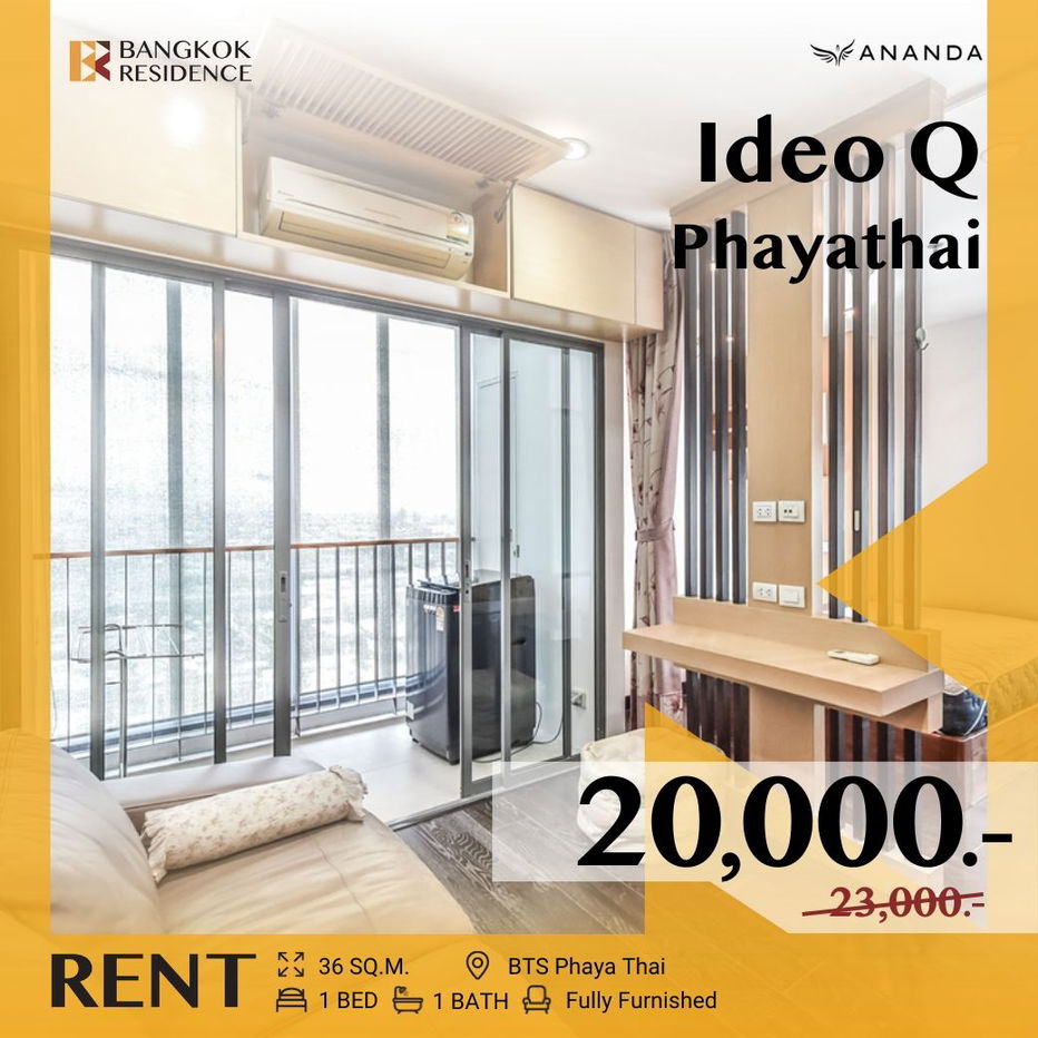 Ideo Q Phayathai 💥 Fully Furnished with Appliances, Ready to Rent! Near BTS Phaya Thai