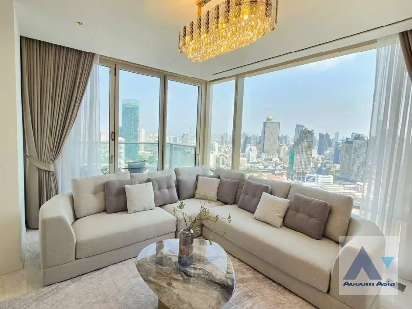 🔼🔽 AccomA 📩 Refined riverfront condo at Four Seasons Sathorn, panoramic skyline view (AA38968)
