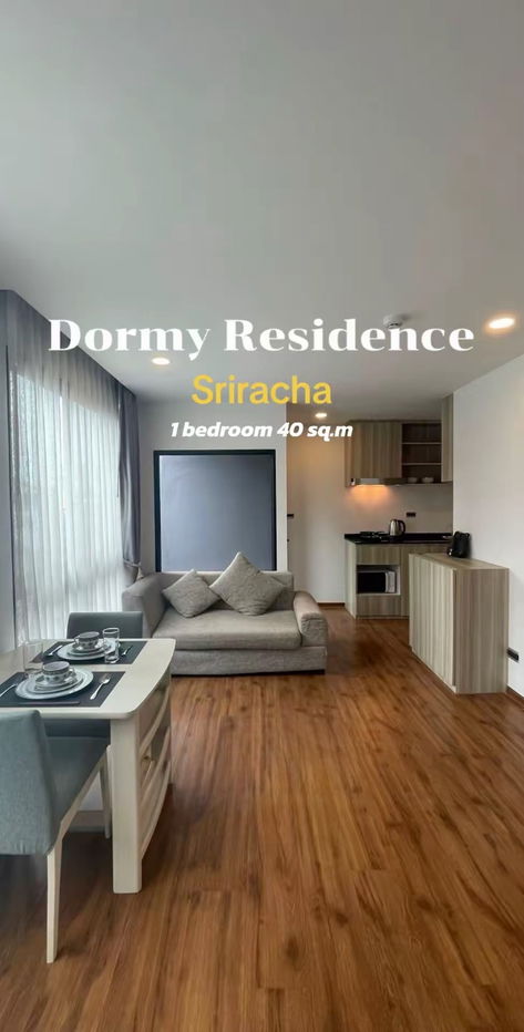 UK01-256 Dormy Residences Sriracha 44 sq.m., 1 Bedrooms 💥 Rental Price: 8,500 baht/month 💥