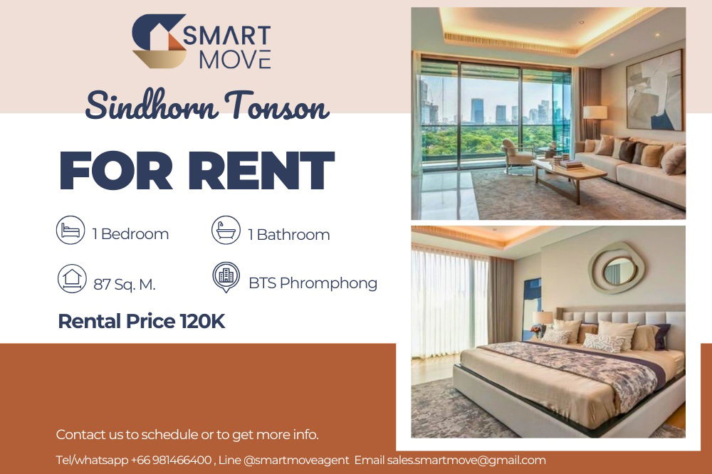 🔥 For Rent !! Rare Item !!🔥 Code C20230500028..........Sindhorn Tonson, 1 bedroom, 1 bathroom, furnished, ready to move in, Special Deal!!📣📣