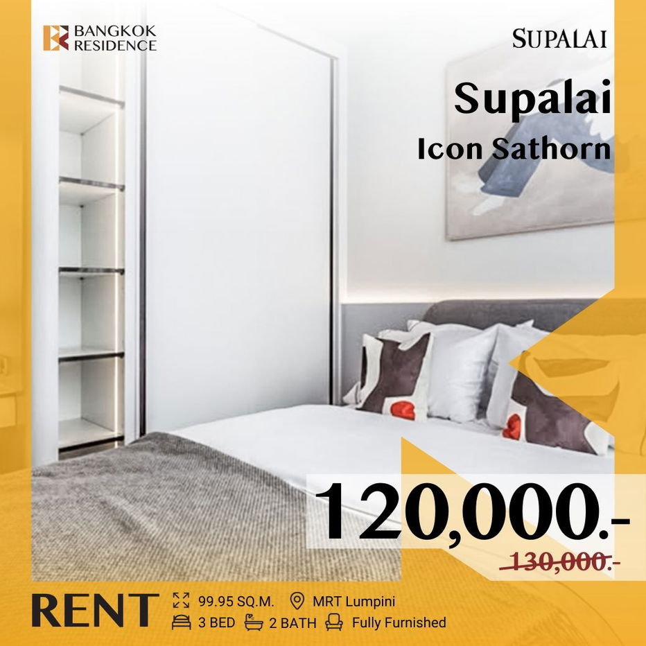 Supalai Icon Sathorn ✨ Stunningly Furnished Unit on a High Floor 🌠 Near MRT Lumpini