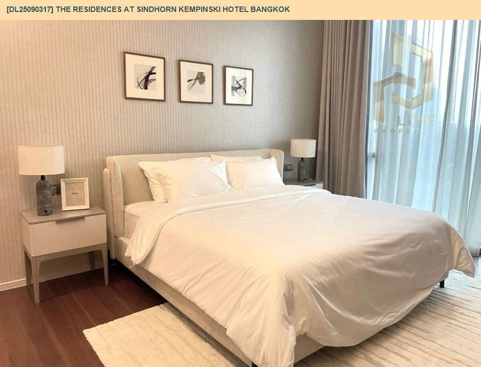 DL25090317 Condo for rent, The Residences at Sindhorn Kempinski Hotel Bangkok near -, ready to move in, call urgently 0656133286 LineID @897iyzll