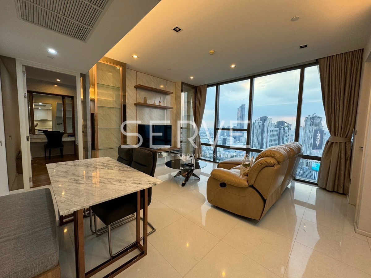 Luxury Style 1 Bed 72 sq.m. High Fl. 30+ Good Location Next to BTS Surasak 50 m.  at The Bangkok Sathorn Condo / For Rent