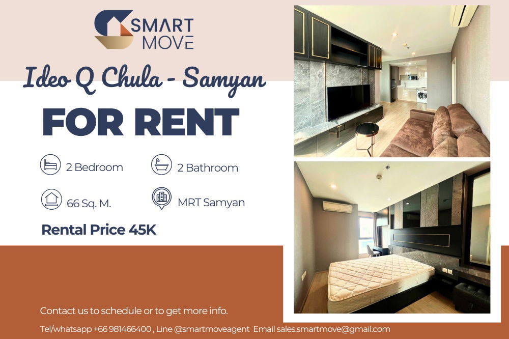 Rent ! Prime area, high floor37++! Mahanakhon building view!🔥 Code C20231000388...Ideo Q Chula-Samyan, 2 bed, 2 bath, furnished, ready to move in 📣