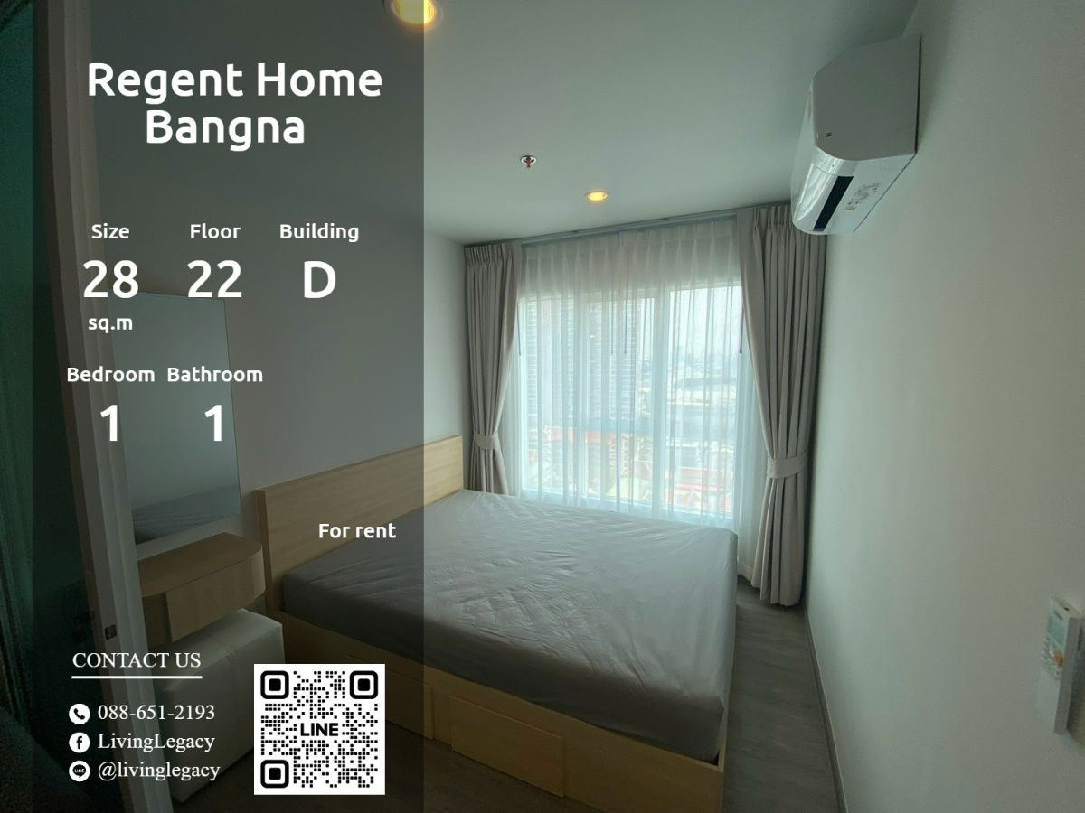 STF0VA Condo For Rent Regent Home Bangna 28 Sq.M. Floor 22 Building D line id : @livinglegacy