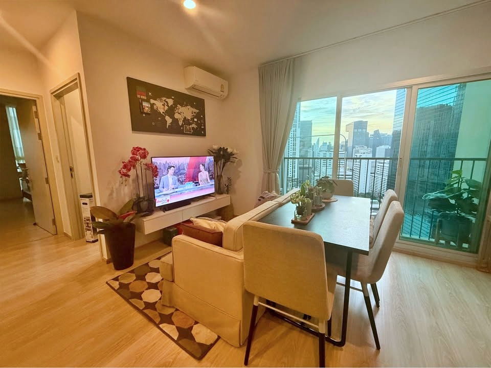 TA8094📲LineID @556ryccg🚄2 Bedroom 53sqm Floor22 Noble Revolve Ratchada2 Fully furnished near MRT Thailand Cultural Center, Esplanade