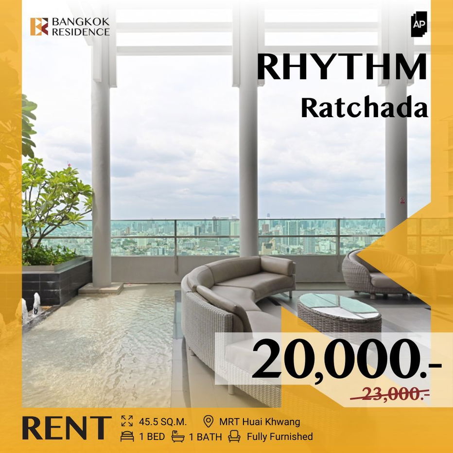 RHYTHM Ratchada-Huaikhwang 💫 Great city view unit 🌃 Near MRT Huai Khwang