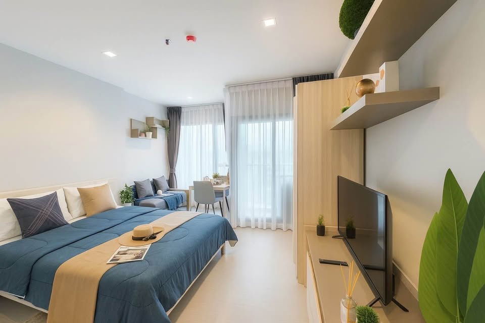TA8126📲LineID @556ryccg🏢24 sqm Studio Floor 33 Fully furnished Life Asoke-Rama 9 near Subway MRT Rama9