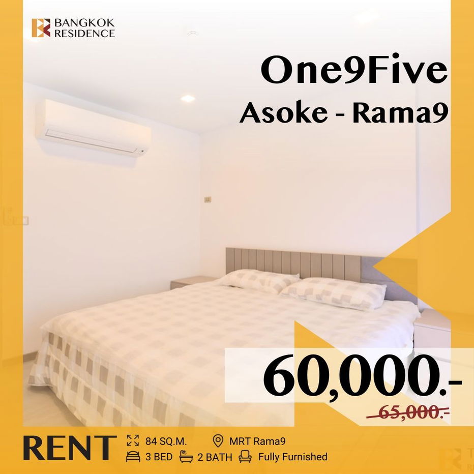 One9Five Asoke - Rama9  ✨Fully furnished, ready to move in 🛋️ Near MRT Rama9