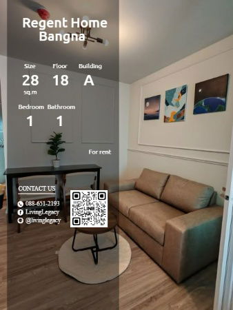 T2T9NX Condo ငှားရန် Regent Home Bangna 28 Sq.M.