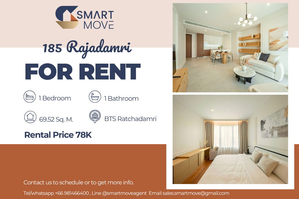 🔥 For Rent !! high floor 16++, garden view, East Facing!!🔥 Code C20221203396...185 Rajadamri, 1 bedroom, 1 bathroom, furnished, ready to move in📣📣