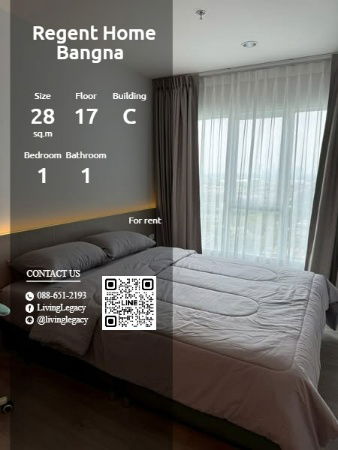 T3833M Condo For Rent Regent Home Bangna 28 Sq.M. Floor 17 Building C line id : @livinglegacy