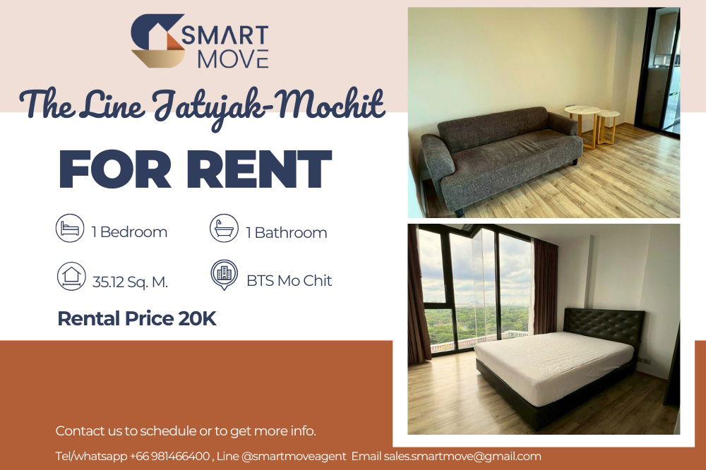 For Rent ! high floor. Chatuchak Park view, great facility! 🔥Code C20230208385....The Line Jatujak-Mochit, 1 bed, 1 bath, furnished, ready to move in