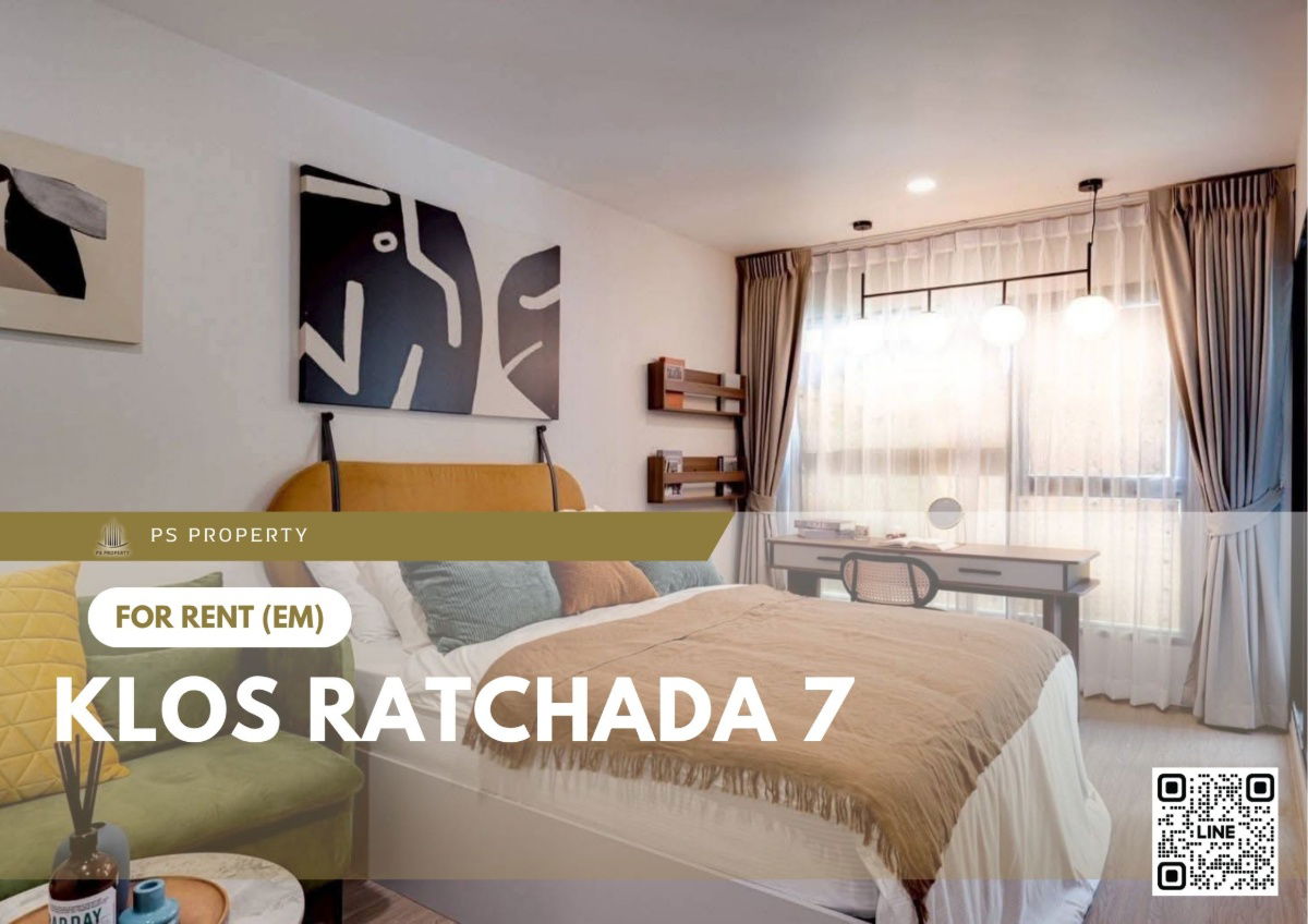 出租✨ KLOS Ratchada 7 ✨ 家具齐全，靠近MRT文化中心