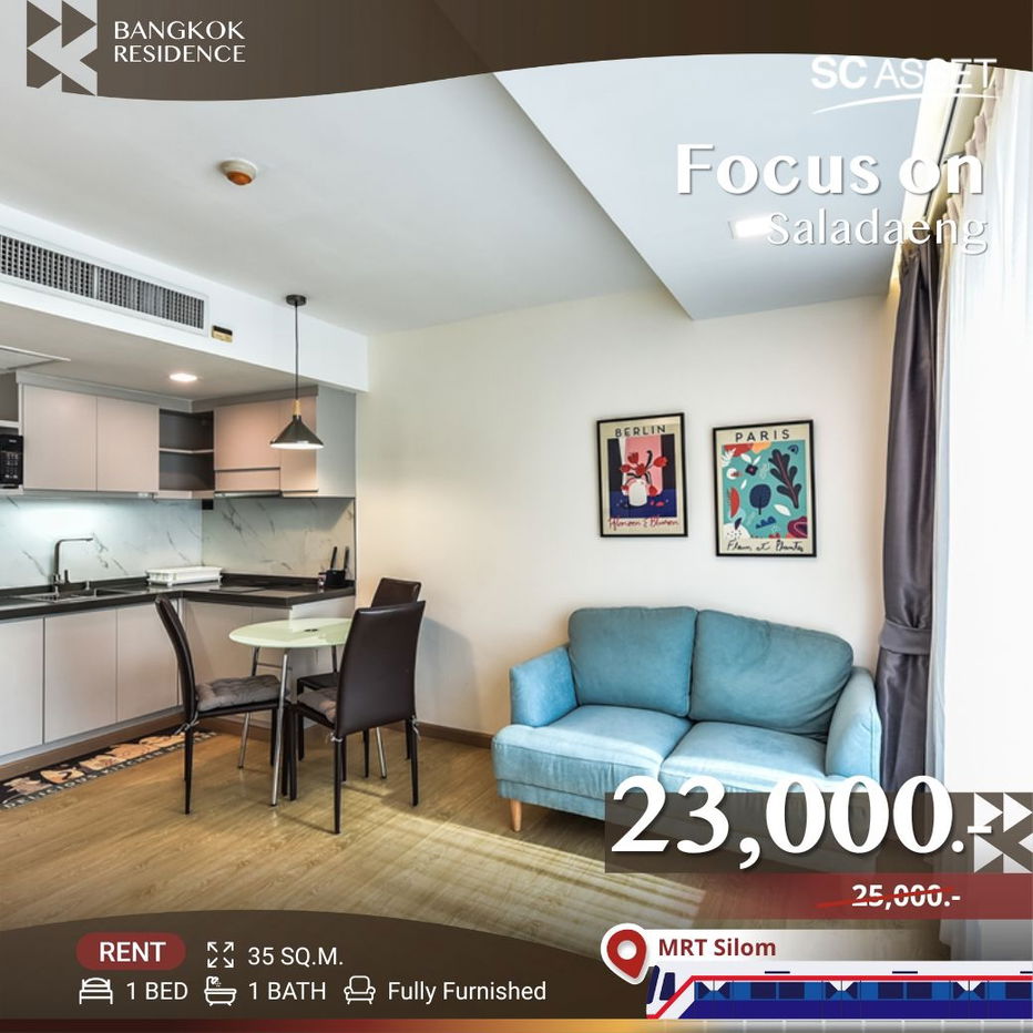 Rare Unit! 💥 Focus on Saladaeng ✨ Available unit, move-in ready near MRT Silom
