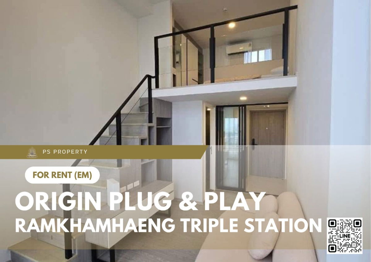 For rent ✨ Origin Plug & Play Ramkhamhaeng Triple Station ✨ Fully furnished and equipped with appliances
