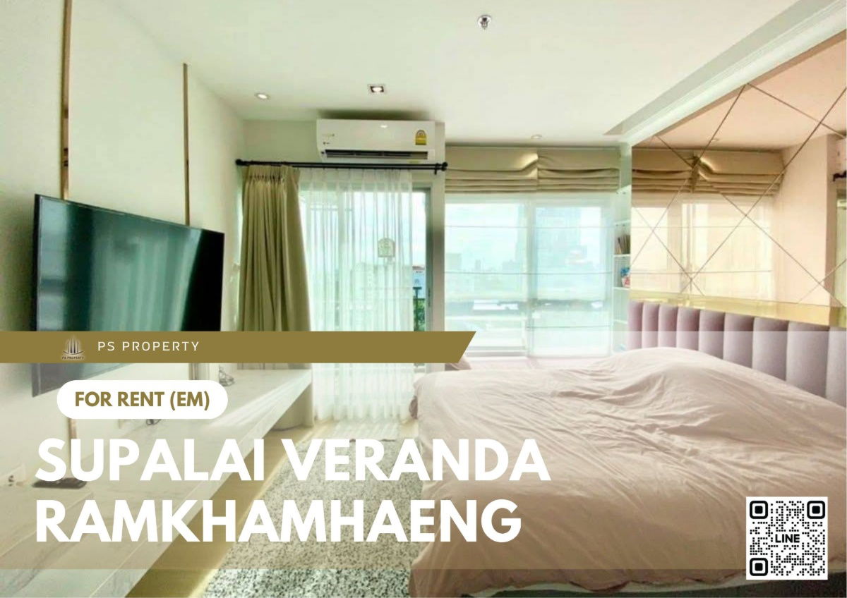 For rent 📍 Supalai Veranda Ramkhamhaeng 📍 Fully furnished and equipped, near The Nine Center Rama 9
